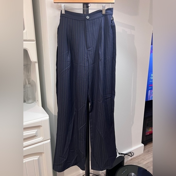 J.ING Navy Pinstripe Wide-Leg Pants - Brand New with Tags - Picture 2 of 10